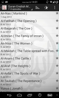 Quran English Audio android App screenshot 2