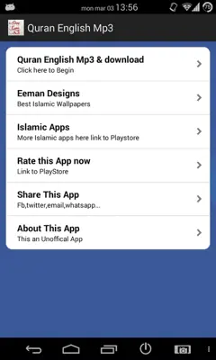 Quran English Audio android App screenshot 4